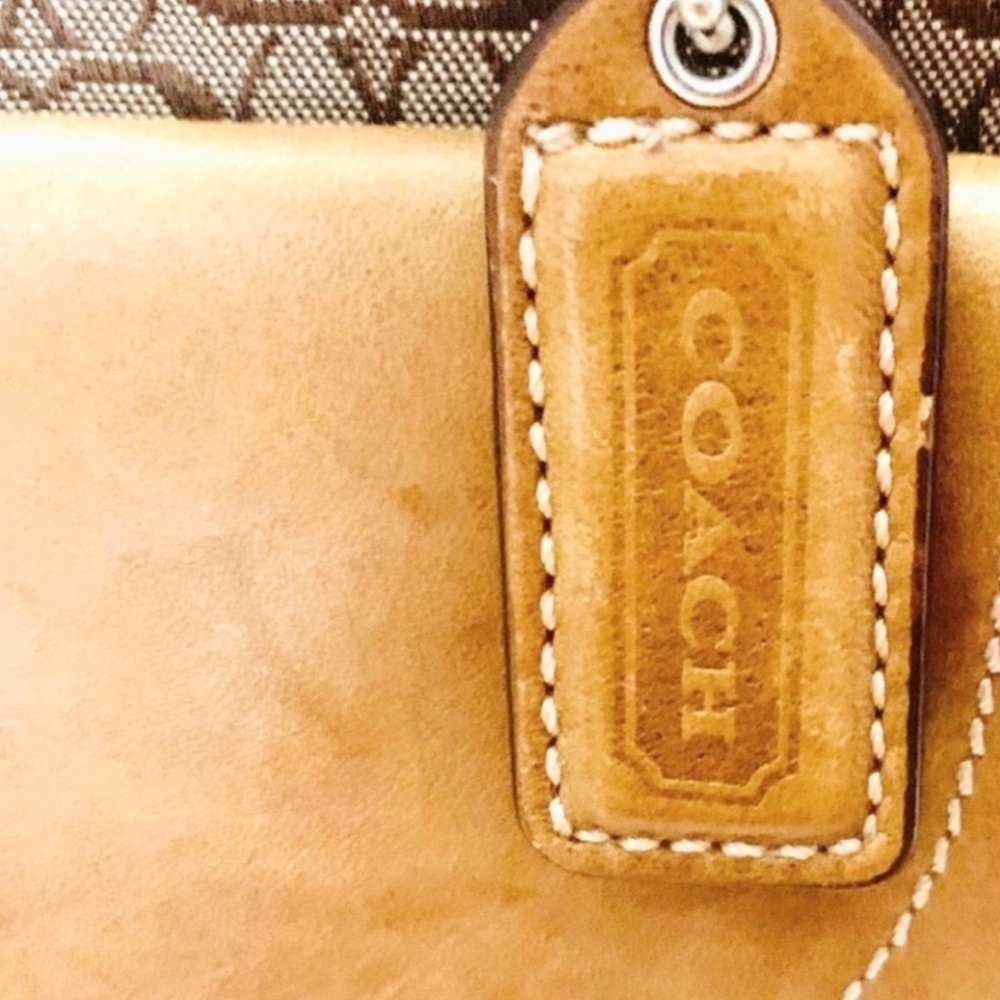 COACH Vintage Soho Signature Leather and Canvas Tote Bag, 7081, tan/brown - Picture 8 of 8
